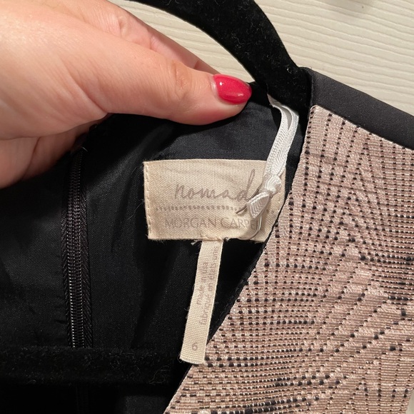 Anthropologie Nomad Morgan Carper Isobel Brocade Midi Dress Metallic Size 6 - Picture 15 of 15